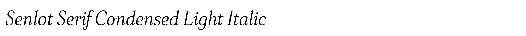 Senlot Serif Condensed Light Italic image